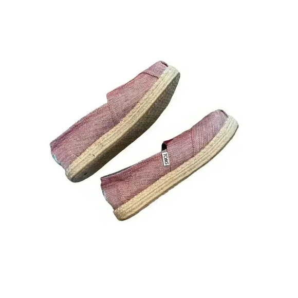 TOMS Metallic Pink Rope Espadrilles Platform Slip On Shoes Youth Size 4Y - Picture 2 of 6